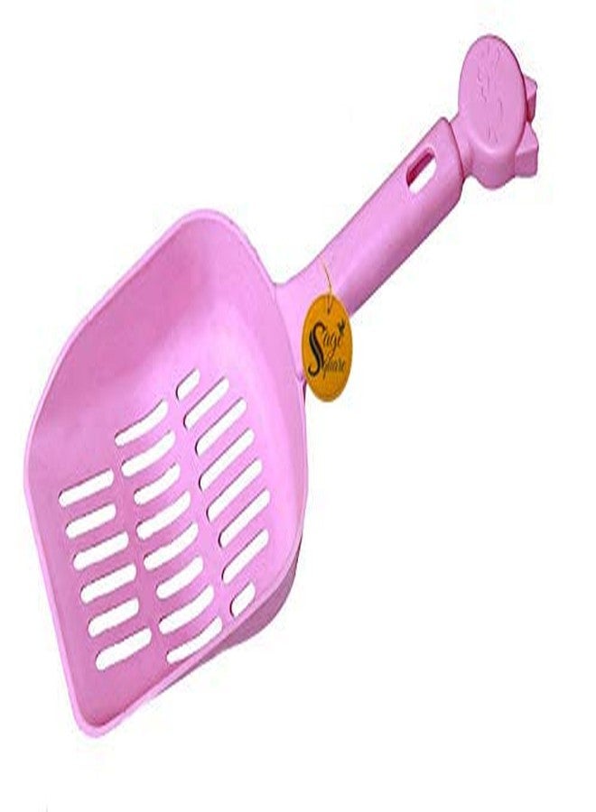 Sage Square Litter Scoop Cum Shovel with Long Handle and Design for Cat/Dog/Puppy/Kitten (Random Color) - Image 1